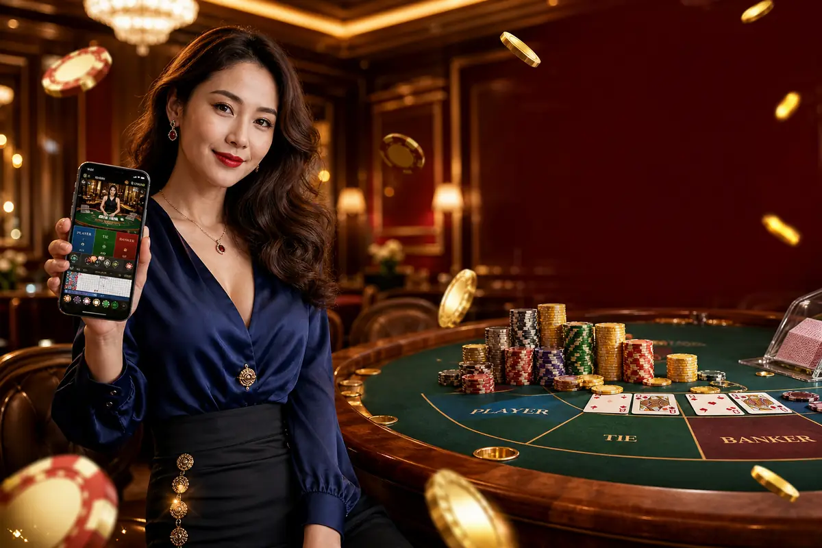 Playing Baccarat Card Game at k74